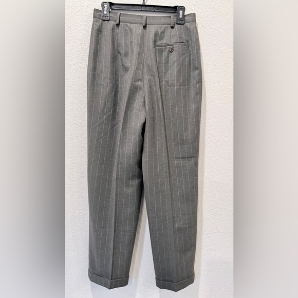 Lauren Ralph Lauren 100% Wool Pinstripe Pleated Trousers Size 10 | Old Money - Picture 2 of 9